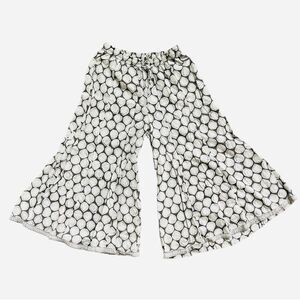 Boho Festival Pants Wide Leg Culotte Pull On Size M Drawstring Elastic Waist